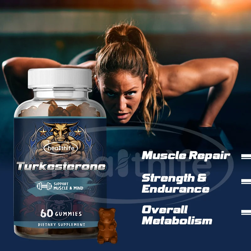 Порошок экстракта Healthife Ajuga Turkestanica 500 мг/60 мармеладей/бутылка мармеладки туркестерона