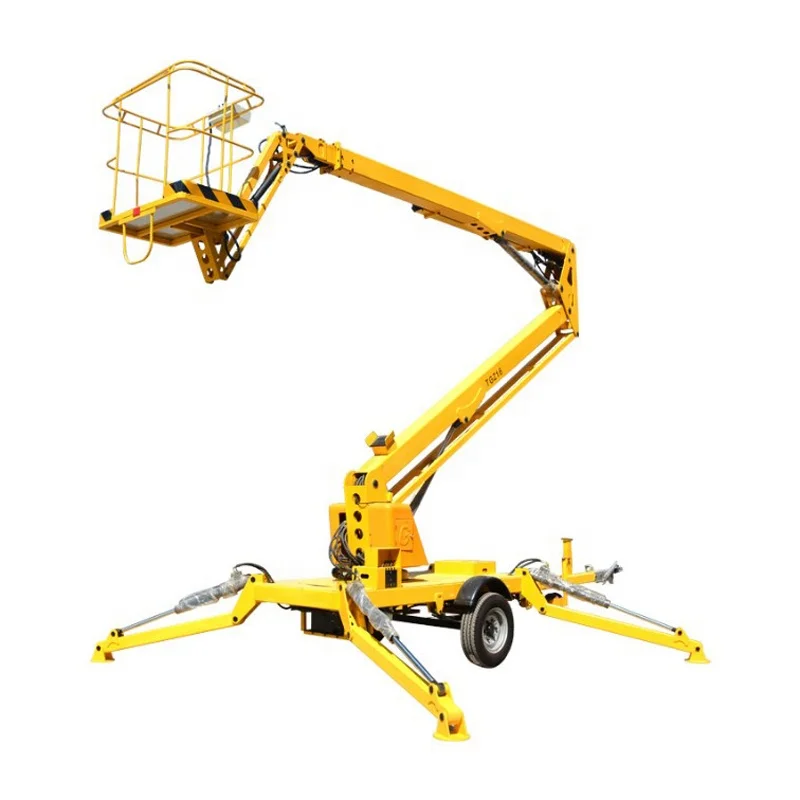 8 м-22 м подъемник с шарнирной стрелой с прицепом, гидравлическая платформа с телескопической ручкой