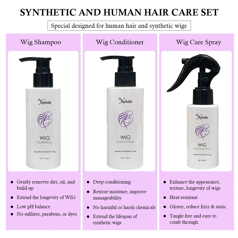 Synthetic Wig Revitalizing Shampoo and Conditioner Private Label Wig Care Products for Synthetic & Human Hair
