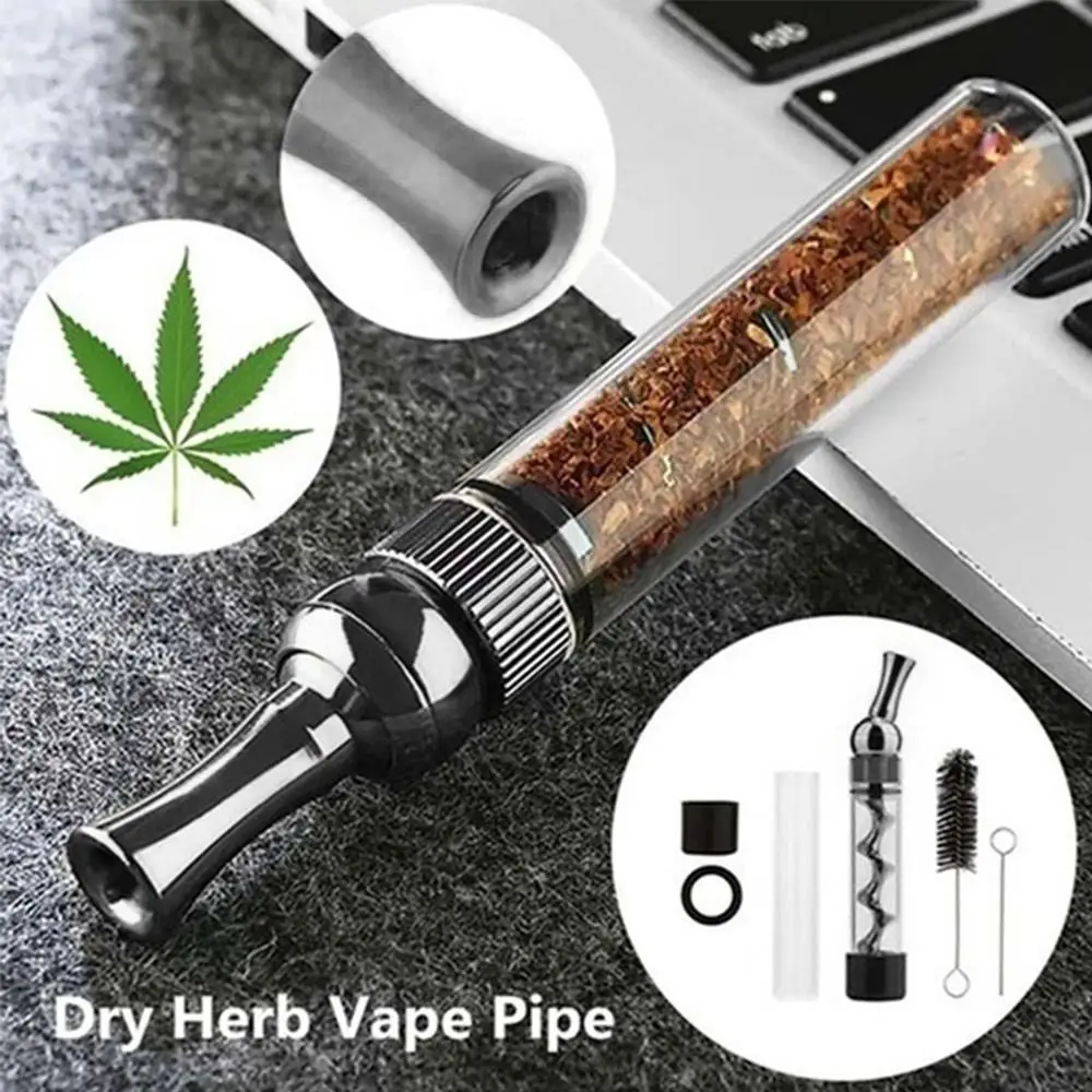 Portable 7PMINI Glass Twisty Blunt Dry Herb Pipe Dry Burning Vapor Smoking Tobacco Filter Pipe Weed Accessories Gift for Men