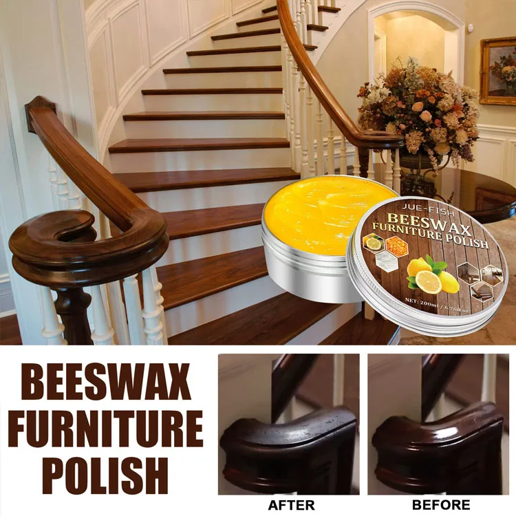 Wholesale beeswax furniture care polishing wax floor care wood wax JUE-FISH Beeswax Furniture Polish sponge Free