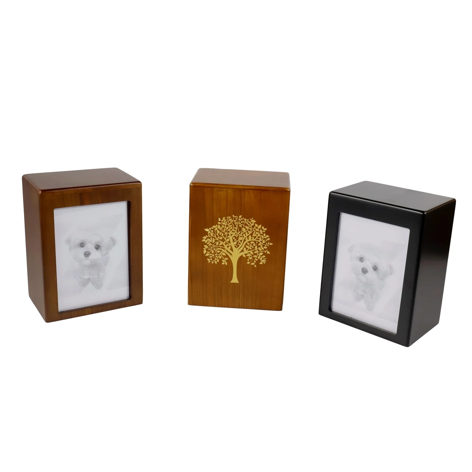 Made In China Photo Frame Custom Simple Paulownia Wood Funerary Human Or Pet Urns Wooden Cinerary Casket