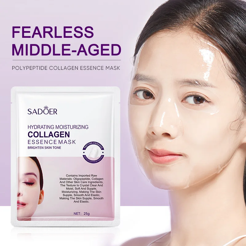 Skin care factory wholesale sheet polypeptide Collagen Essence Facial Mask  peptide Collagen Face Mask