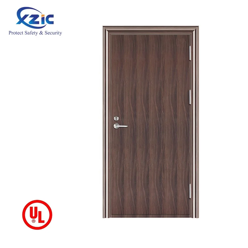 ul listed 20 minutes natural veneer finished solid core flush wooden fire rated door