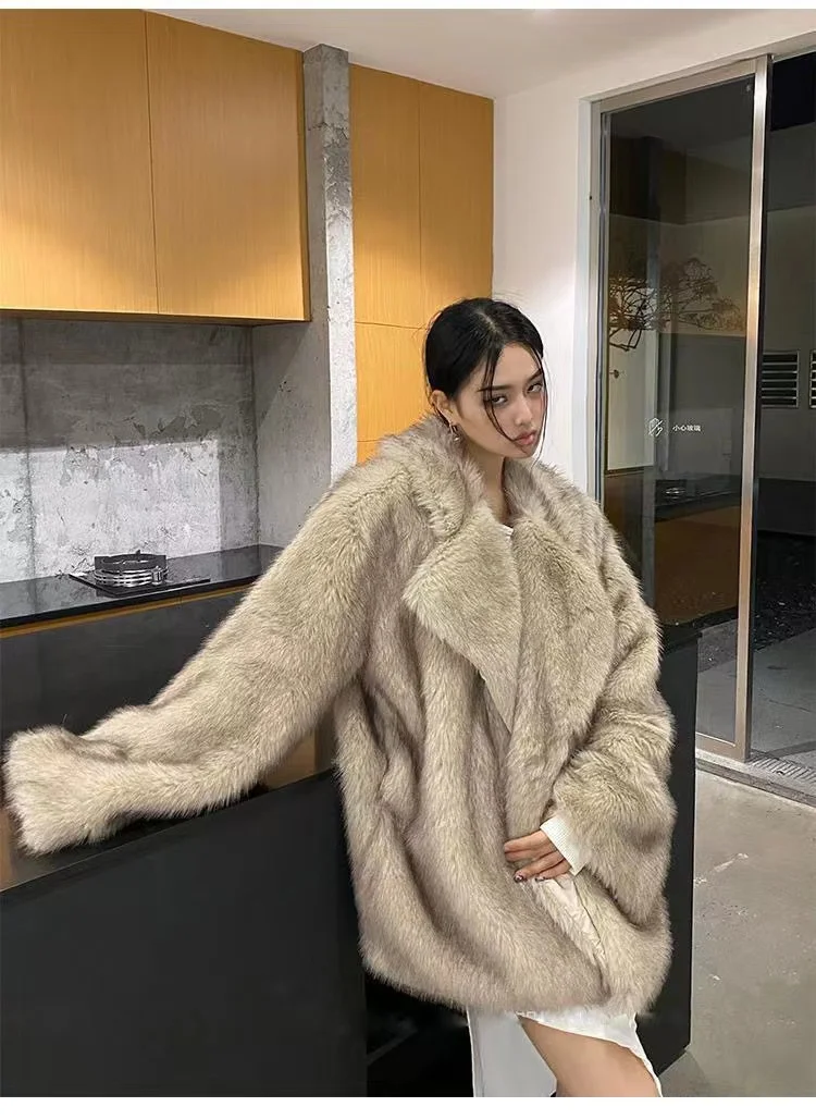 2022 Luxury Winter Fur Coat Fashion Racoon Genuine Fox Fur Coat for women
