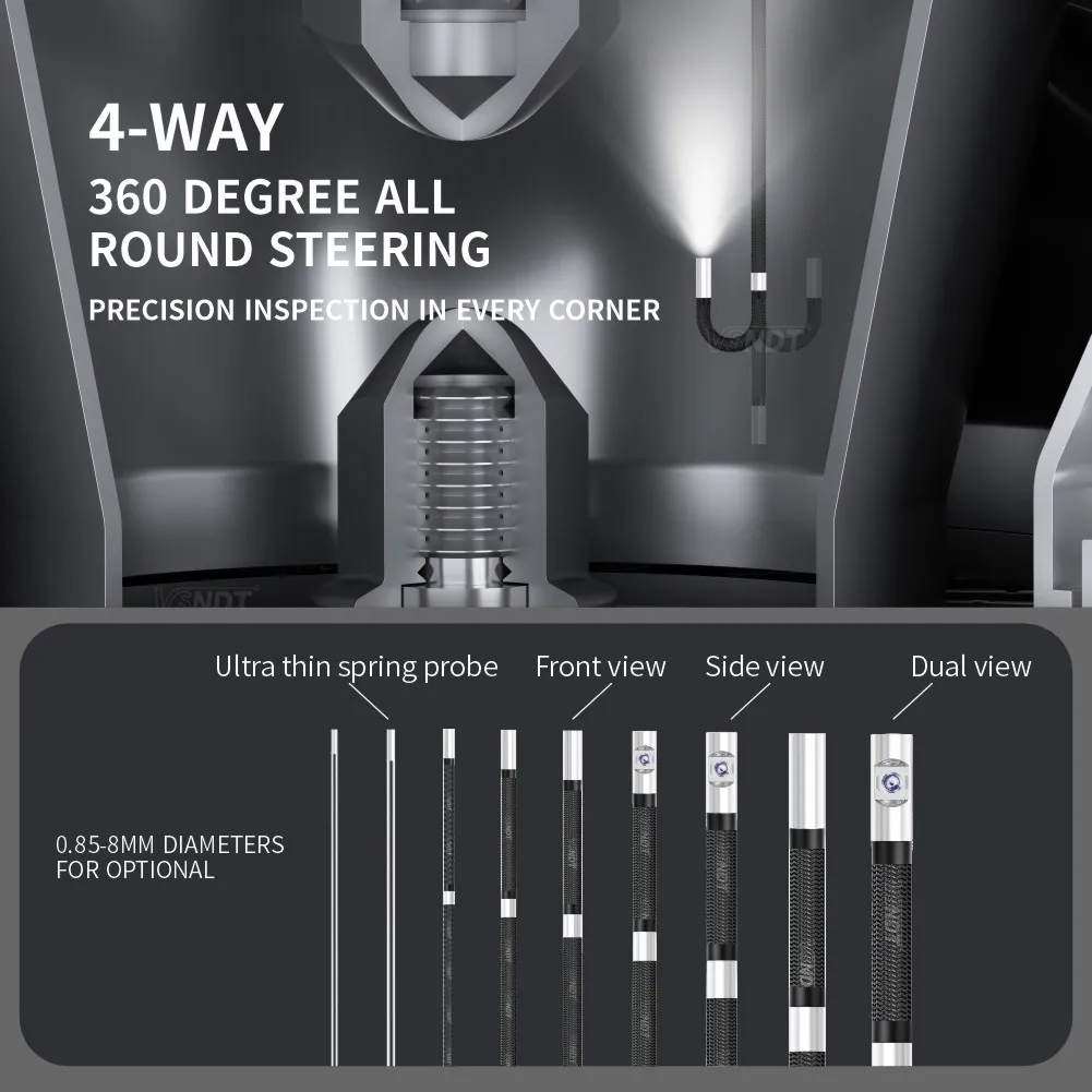 Y Series 360 rotation 4-way articulating borescope inspection camera,IP67 endoscope ,sewer endoscopic camera With 5.7'screen