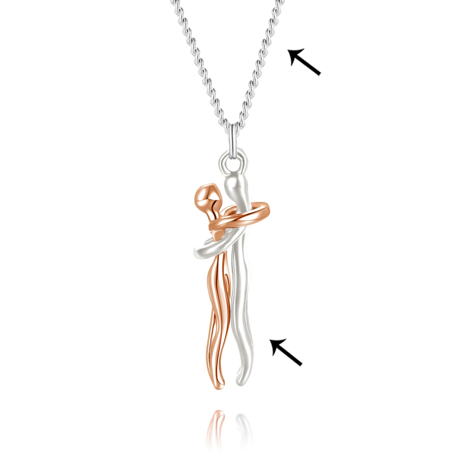 14K Gold Plated Men Women Jewelry High Quality Fashionable Romantic Hugging Couple Pendant Necklace Hug necklaces