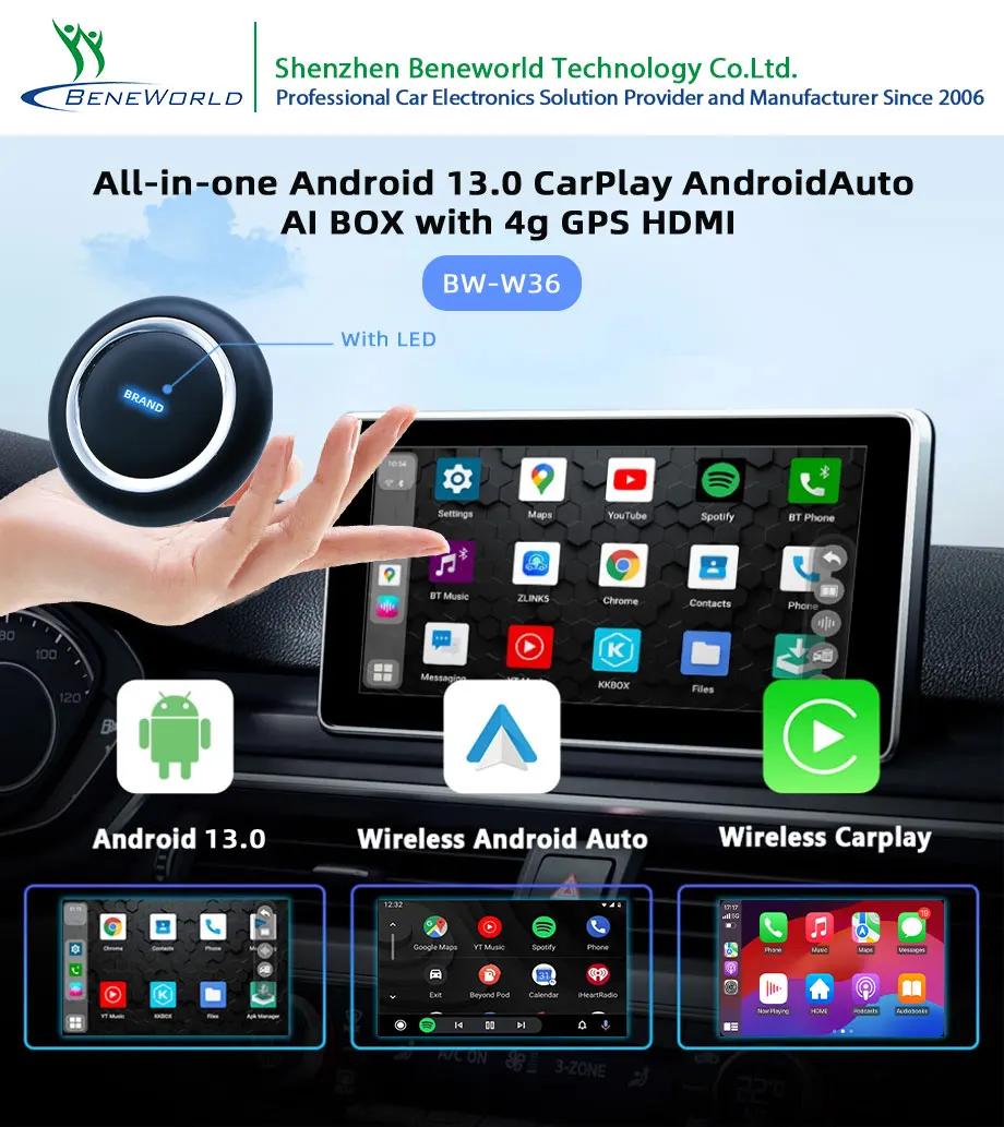 Hot sales android radio carplay carplay android 13 al box wireless carplay adapter youtube netflix