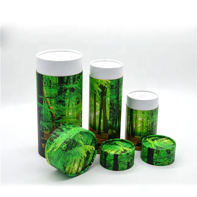 Small Custom Coffin Box Pet Urn Cremation Ashes Paper Tube packaging Paper Can