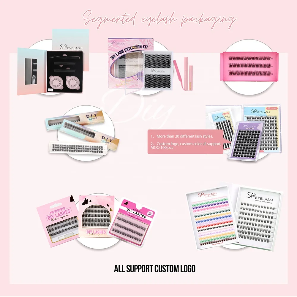 Wholesale Segments Cluster Eyelashes Extension Natural Individual Lashes DIY Segment Lashes Natural Individual 120 Cluster
