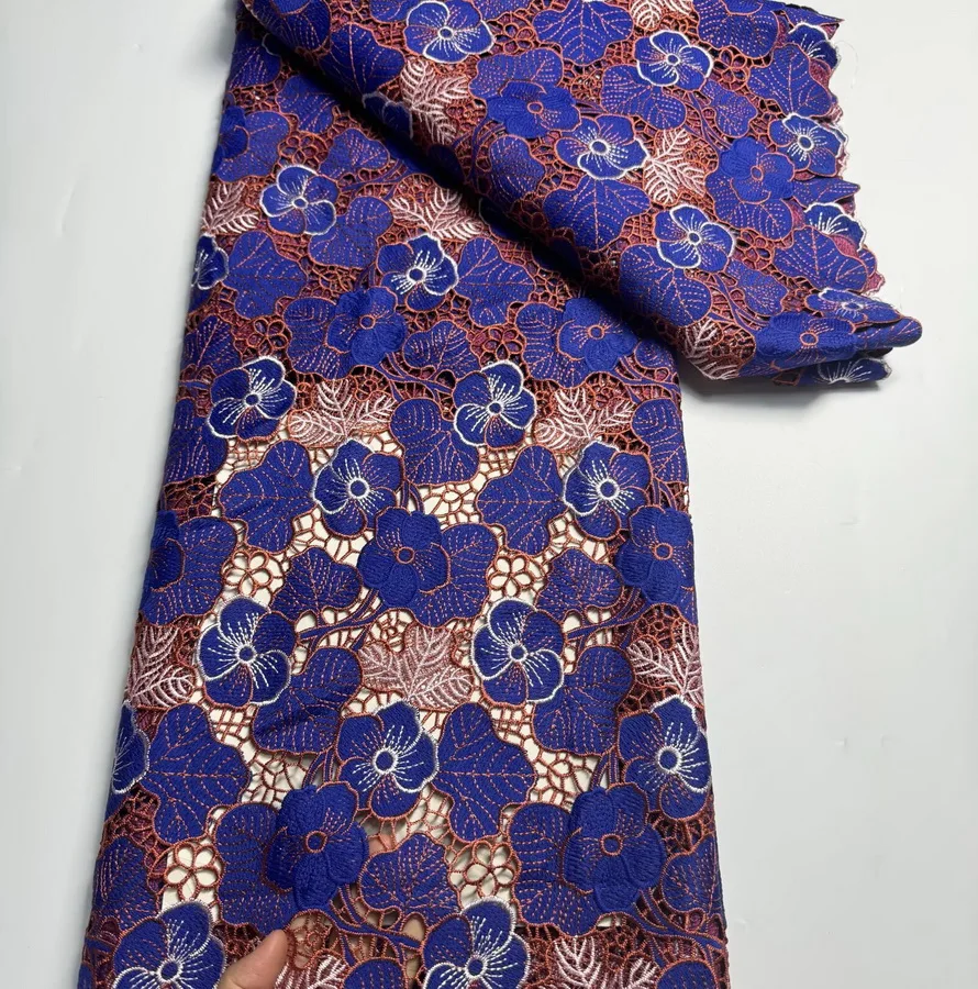 Autumn latest nigerian guipure lace fabric multicolor cord lace high quality comfortable fabrics