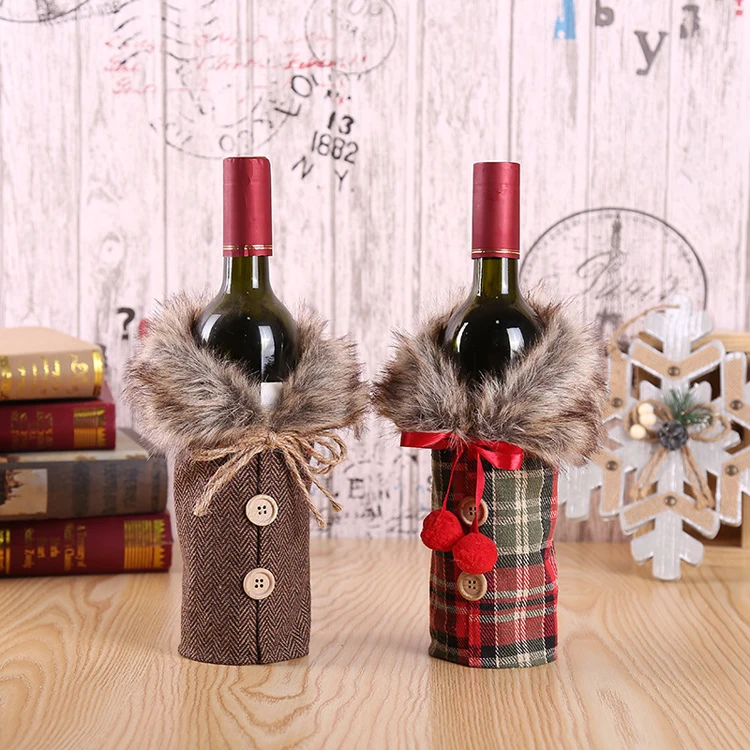 Hot Sale Fashion Merry Christmas Decor Wine Bottle Cover Christmas Decorations For Home Party Ornaments