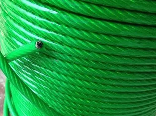 High quality High Tensile Strength SS304 SS316 Stainless Steel Plastic Coated FluorescentWire Rope 3mm