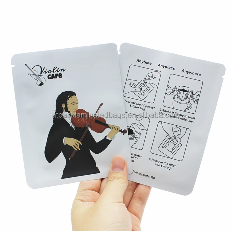 AT PACK Eco-Friendly Drip Coffee Bags Moisture-Proof Flat Coffee Bags with Drip Coffee Filter And Paper Box