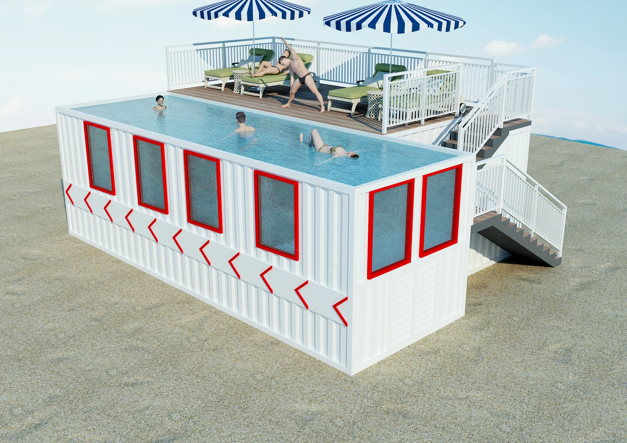 Современный 20-футовый 40-футовый роскошный сборный бассейн сборные дома для продажи