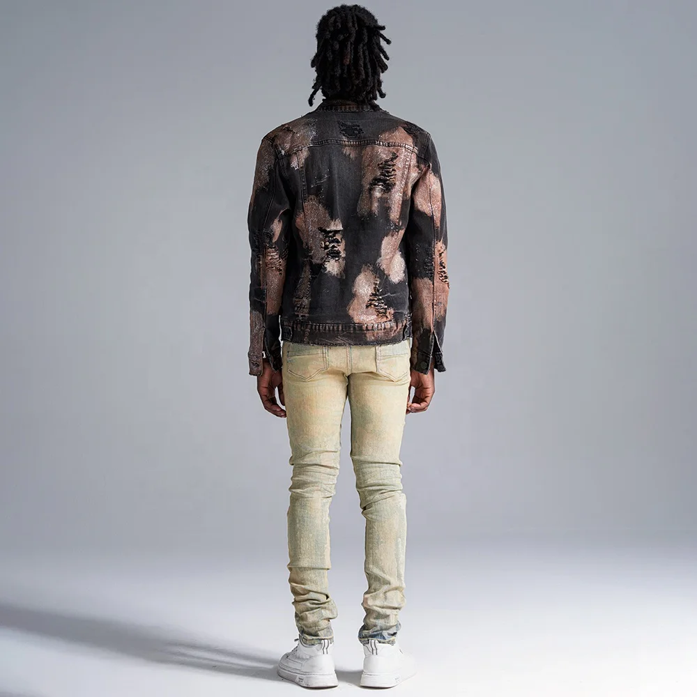 Wangsheng Garments Hot Sale High Quality Customized Logo Slim Fit Heavy Process Washing Water Jeans Slim Fit Jeans For Men