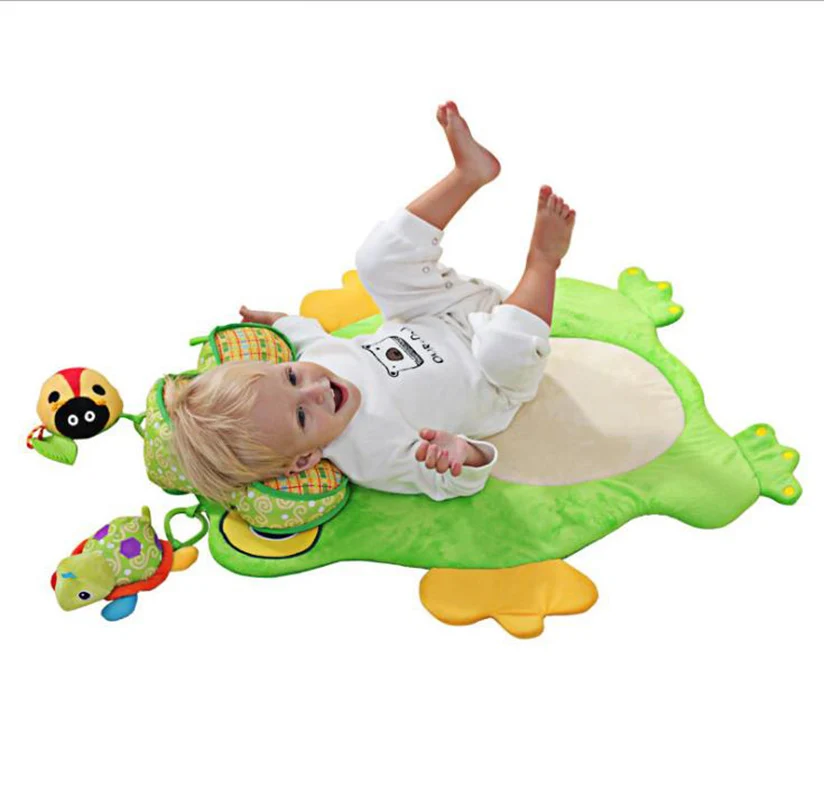 0-3 years old early education baby summer baby crawling mat cute frog plush game blanket
