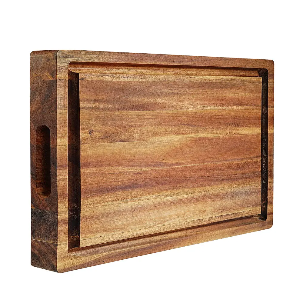TAOTAOJU kitchenware custom multi-functional chopping board with food trough cheese board thickened acacia wood cutting board