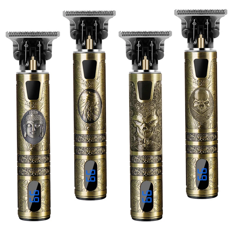 USB Rechargeable Portable Baldheaded Hair Cut Machine Electric Machine Hair Trimmer with LCD Display Screen