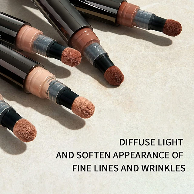 high quality custom logo concealer pen with sponger wholesale makeup pencil concealer stick tube with brush pen