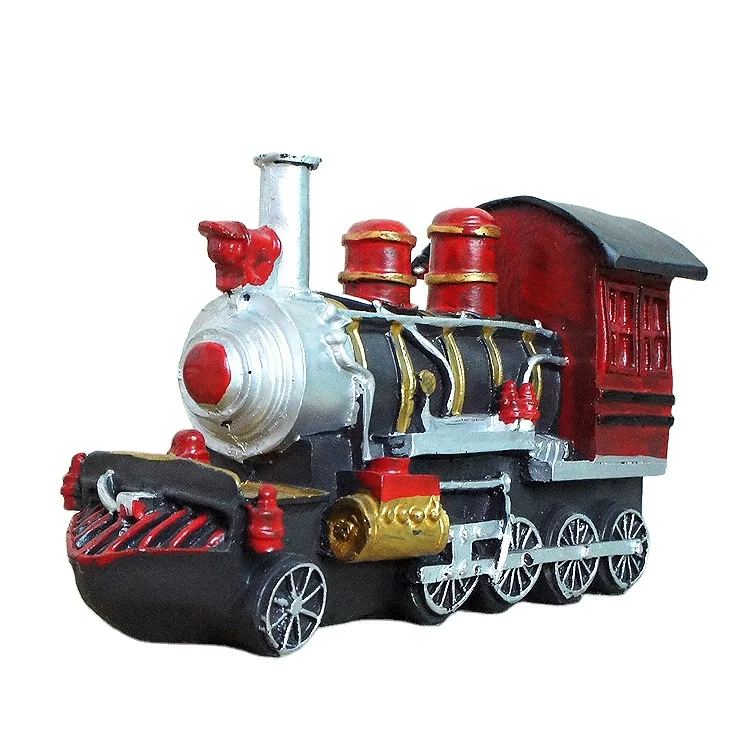 Polyresin train shape coin bank large capacity piggy bank for kids Cute boy `s coin money saving storage box safe coin bank