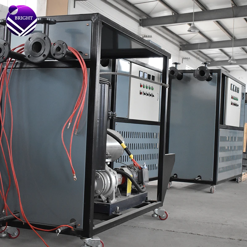 Bright custom electric thermal oil heater circulating heating system with cooling unit for petrochemical industry