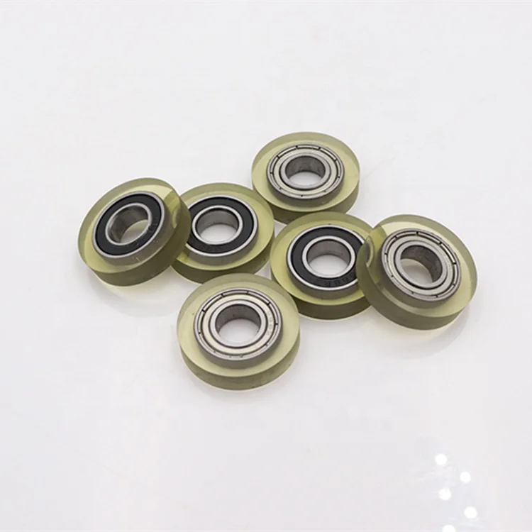 Polea ball bearing 688zz 2rs PU coating soft roller pulley wheels for sliding door cabinet PU roller 8*22*5mm
