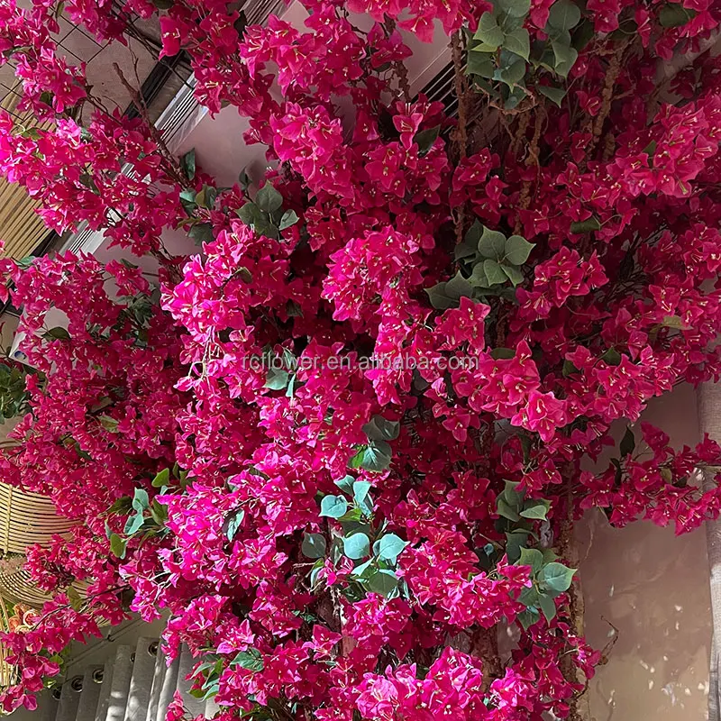 Artificial Blush Flower Cherry Blossom Branch Silk Artificial Bougainvillea Flower Faux Artificial Hanging Triangular Plum