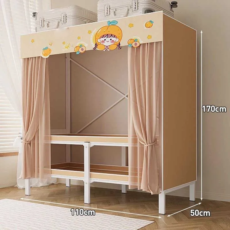 Free-installation Household bedroom cloth wardrobe steel pipe reinforced wardrobe storage shelves all steel