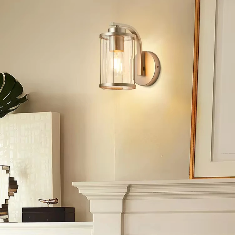 Modern Luxury Home Decor Wall Sconce High Grade Pearl Silver Iron Glass Wall Lamps For Bedside Bedroom Bathroom