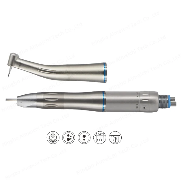 Inner Water Spray Low Speed Handpiece Kit 3 in 1 with Push Button 4 holes or 2 holes Dental Slow turbine set Internal water