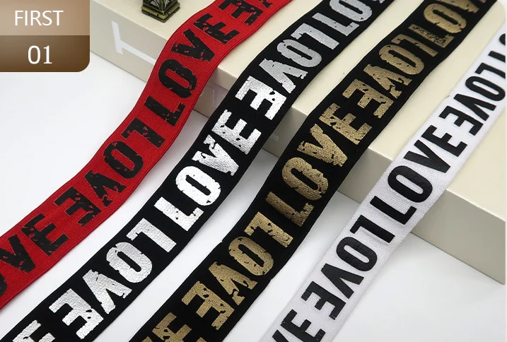 Factory Direct sales stretch printing elastic cord Elastic nylon elastic ribbon jacquard elastic band customized accessories