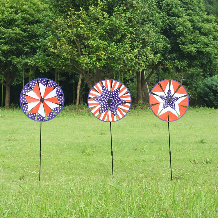 BAILING Custom Us National Day Kids Classic Windmill Toys 40x100cm Flag Element Windmill