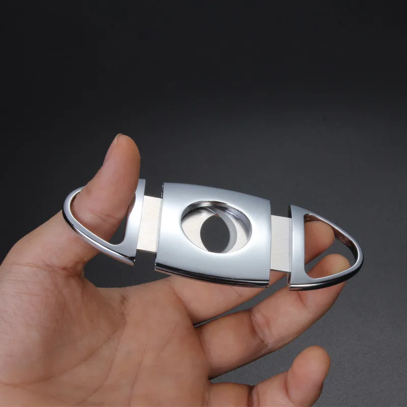 High Quality Wholesale Stainless Steel Sharp Customized Logo Metal Portable Cigar Cutter for Cigar Lovers