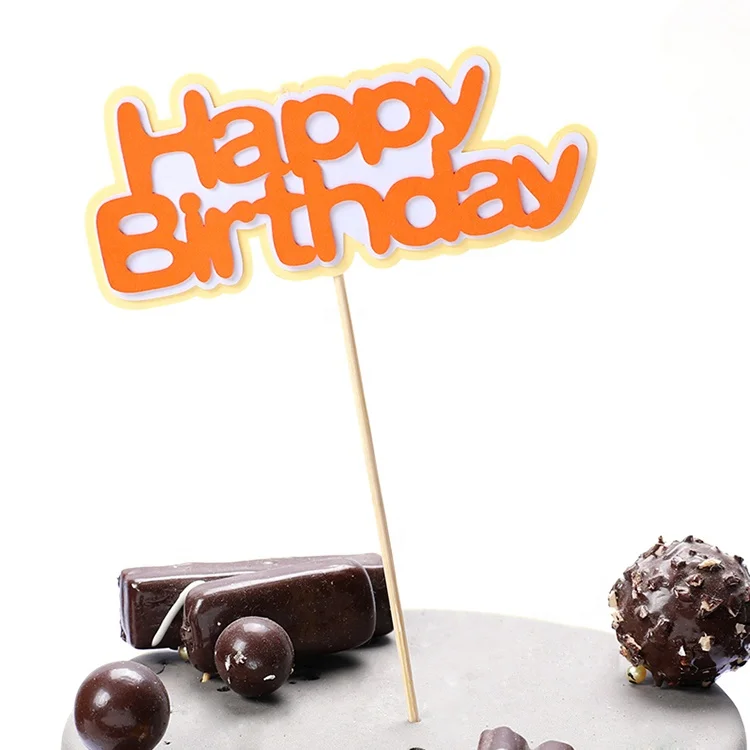 new cake topper double-deck cake toppers happy birthday yellow kid party cake topper