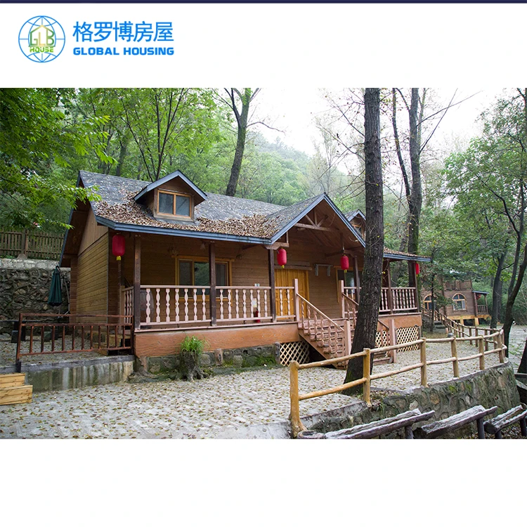 wooden house steel frame structure construction fast install cottage easy assembled home real estate