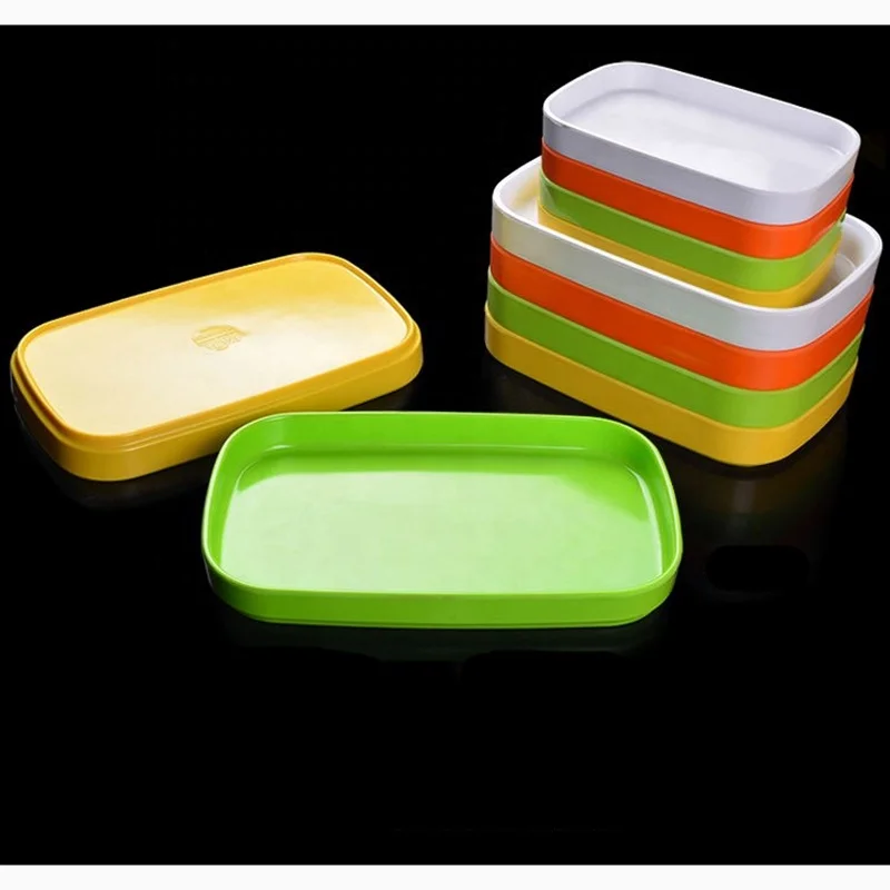 Hot Pot Restaurant barbecue Food Serving Buffet plate 8.8 Inch Stack Rectangular melamine dish