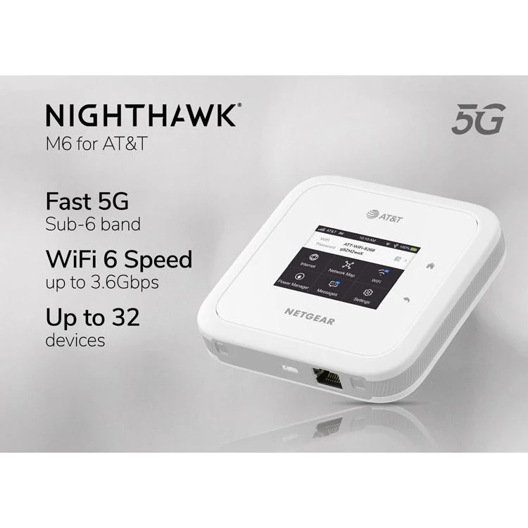 Nighthawk Netgear M6 MR6110 5G WiFi 6 Mobile Hotspot Router With 5G Sub-6 bands 5G WiFi 6 Mobile Router
