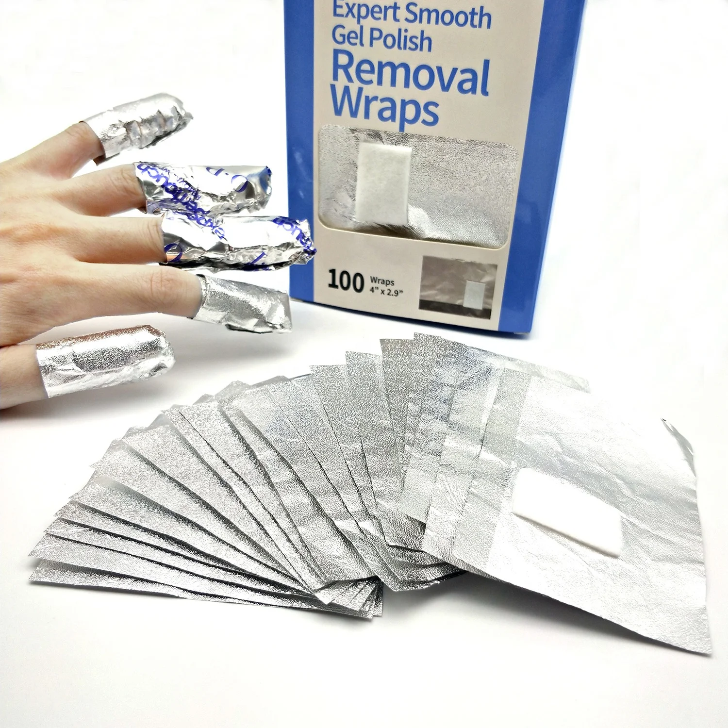 Nail Removal Wrap, foil paper with cotton pad