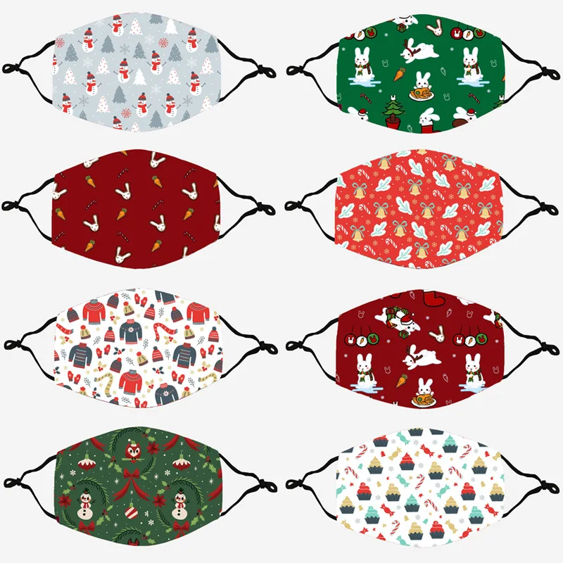 Fashion Wholesale High Quality Custom Sublimation Hare Printing Cotton OEM Christmas Party Mask