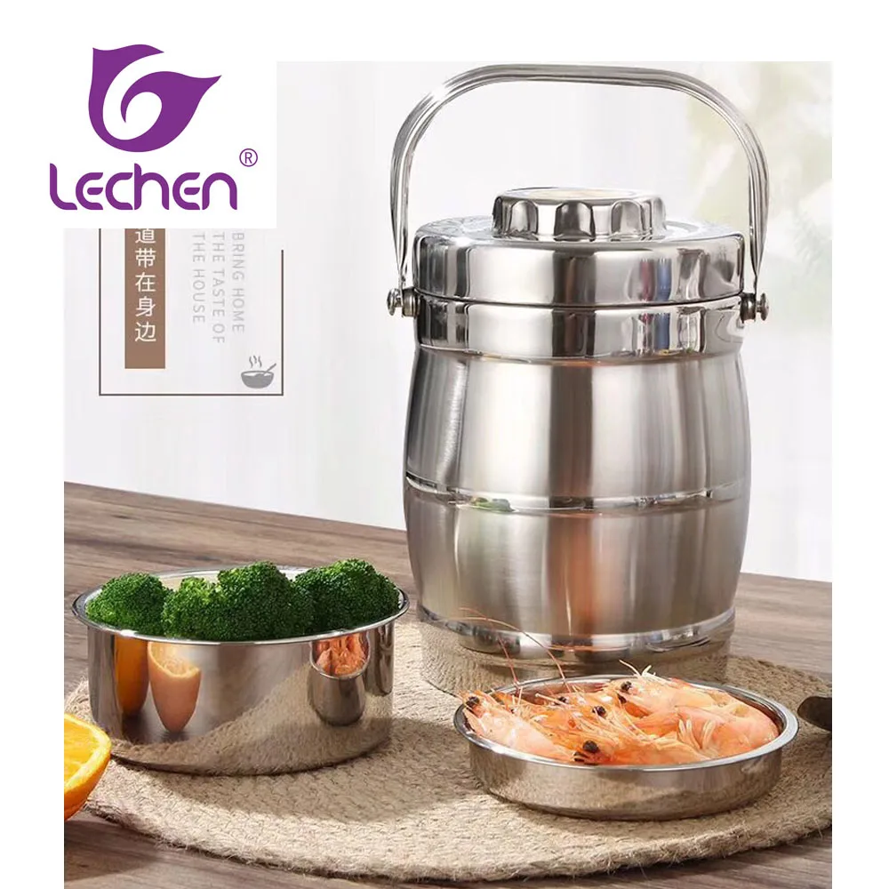 3 L Stainless Steel With Handle and Compartment Vacuum Thermal Food Jar Storage  Food Warmer Container Lunch Box