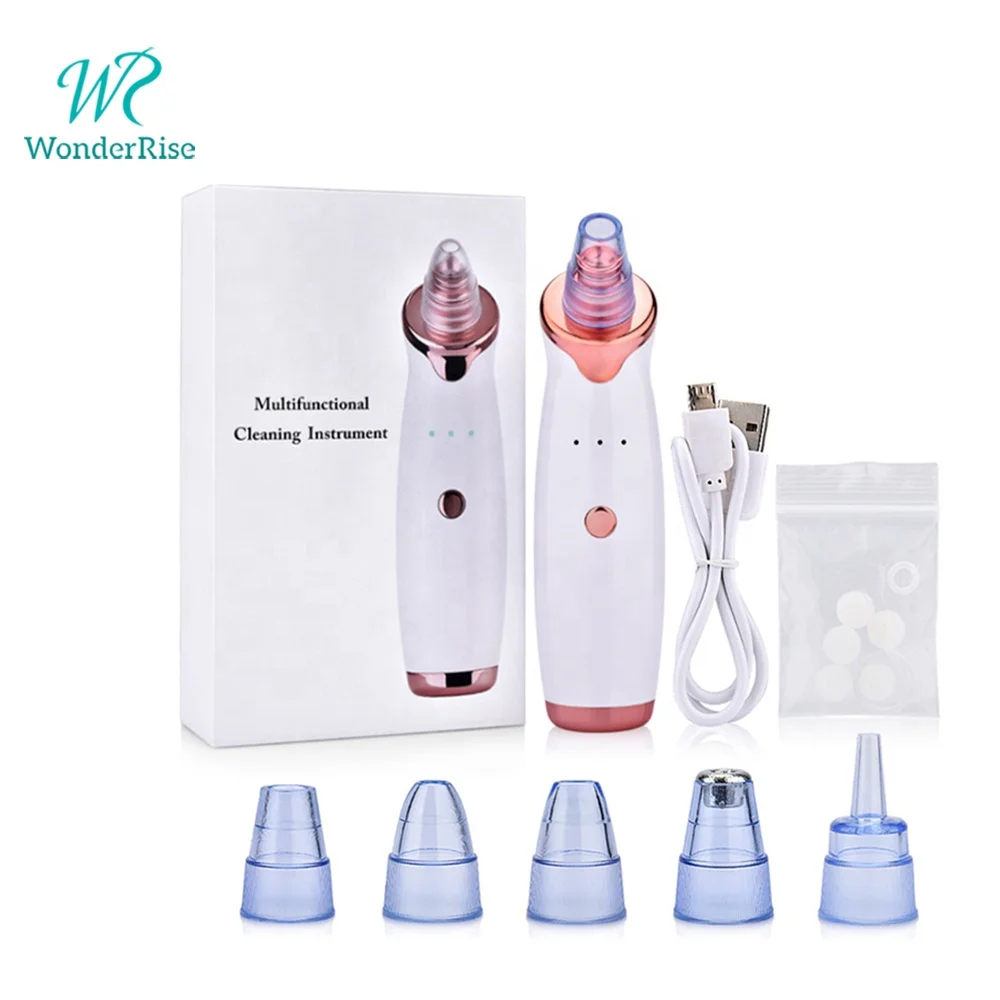 Electric 5 Suction Heads Acne Black head Extractor Tool Set Nose Pore Cleaner Vacuum Blackhead Remover