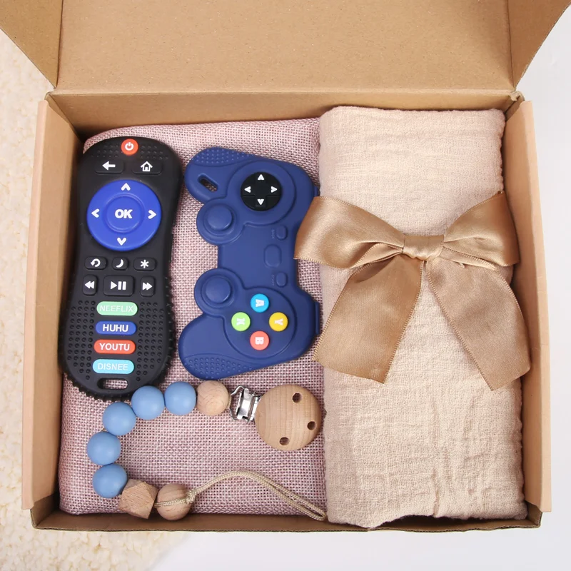 Kean Top Selling Items Trending Products 2024 New Arrivals Chewing Baby Teether Silicone Stacking Toy Newborn Gift Set