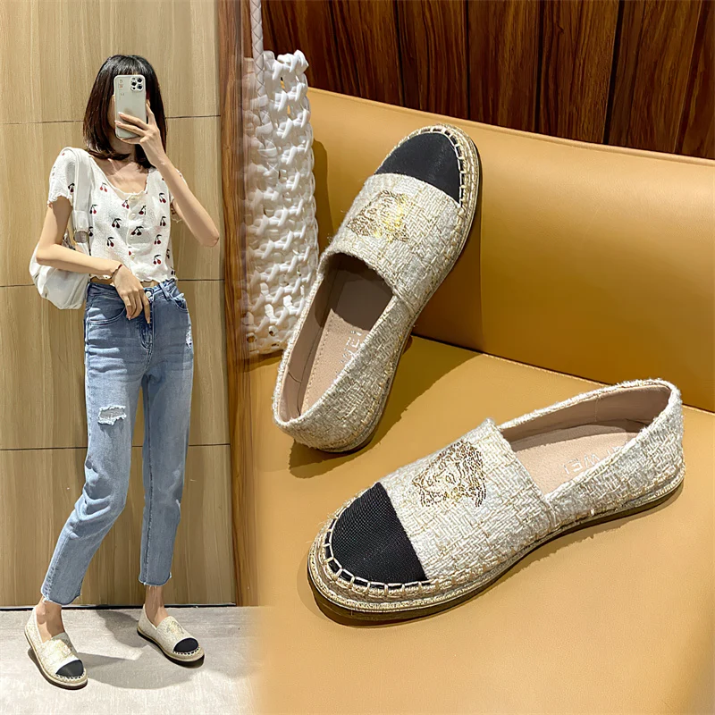 Fisherman Shoes Women Flat Espadrilles 2022 New Spring And Autumn Grass Woven Single Shoe Twine Loafer Shoes Woman