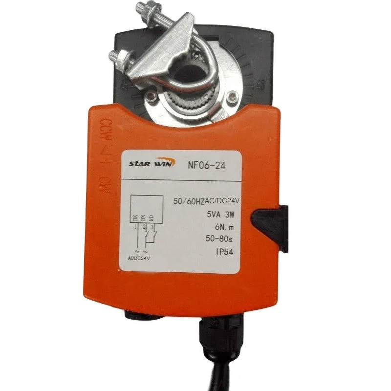 Manufacture Star Win NF06-230  6N.m 10N.m  AC/DC24V 120V 230V HAVC System  On/Off Control Electric Drive Damper Actuators