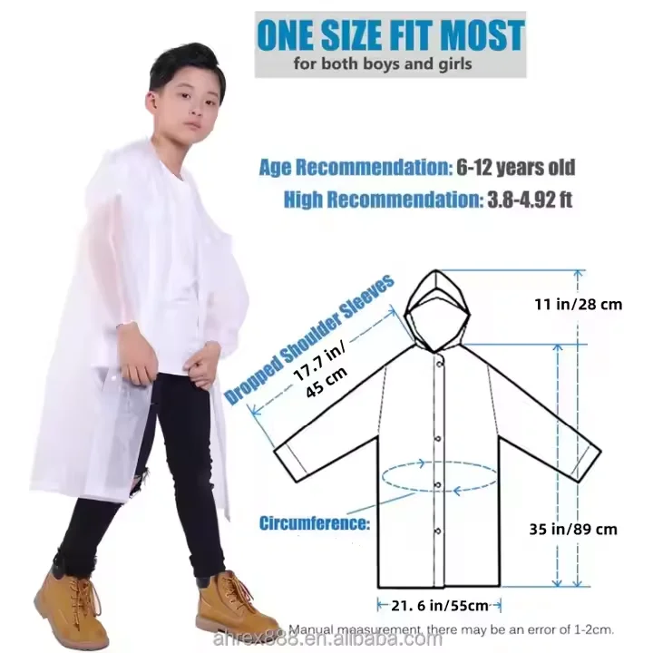 Детский дождевик с пуговицами и бантом От 2 до 10 лет