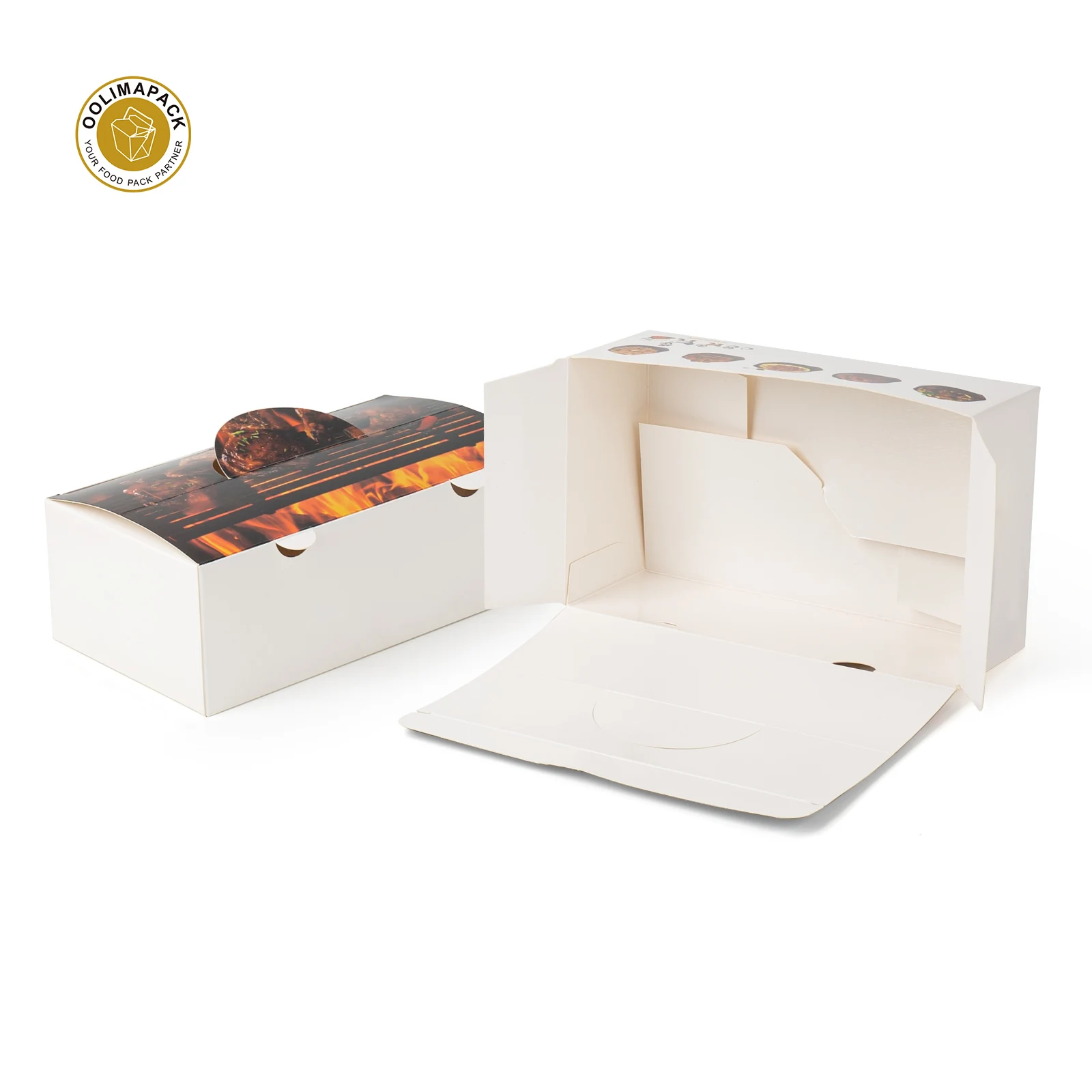 OOLIMA Eco Friendly Fries Fried Chicken Nuggets Carton Paper Snack Box