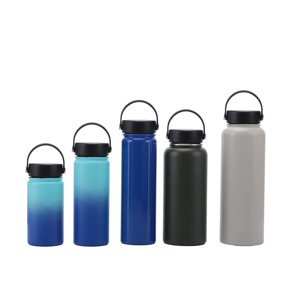 hot cold 20oz 32 oz 40oz stainless steel wide mouth flask water bottle eco powder coated vacuum insulated flask thermos bottle