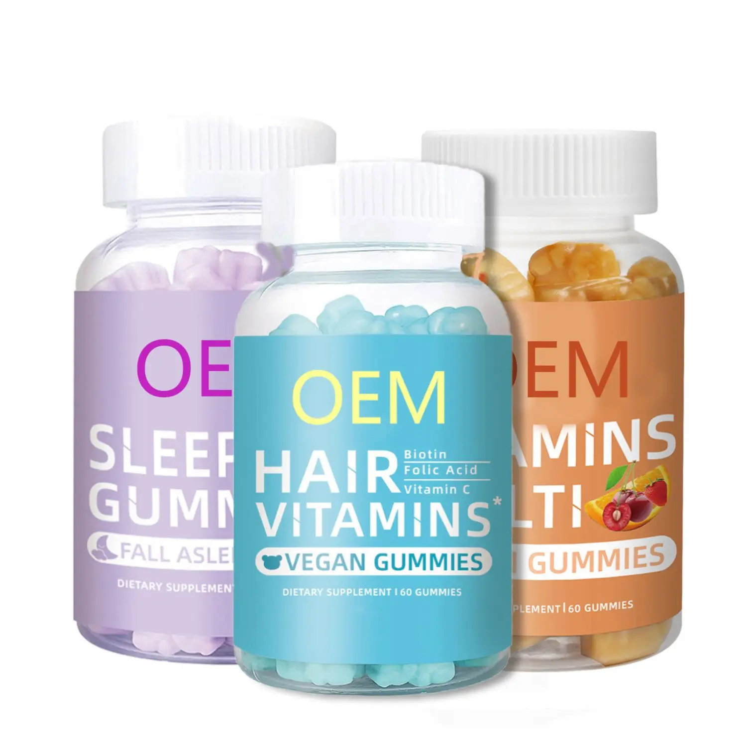 Private Label Organic Vitamins Biotin Gummy For Hair Nails Growth Vitamins Gummies