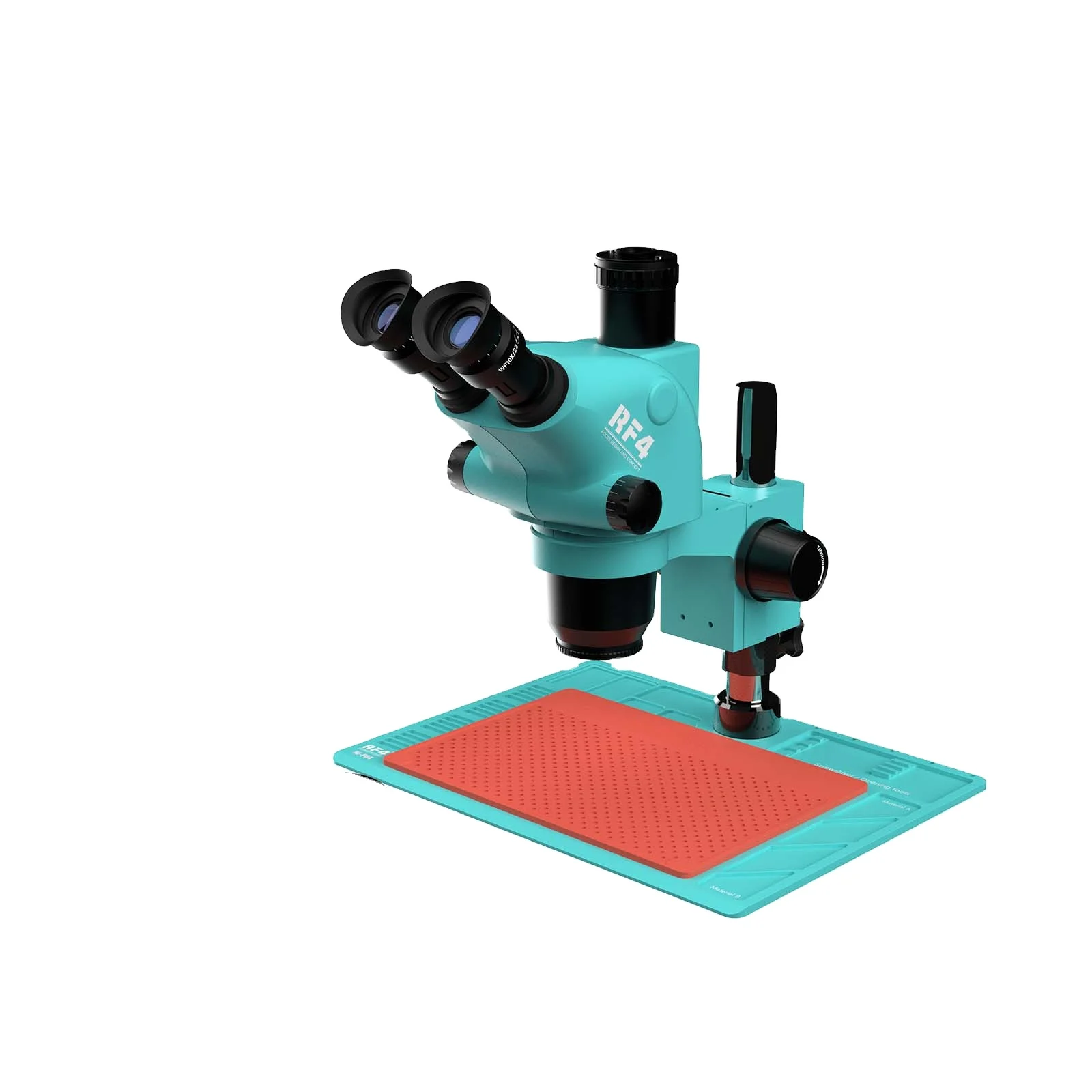 RF4 RF6565PO4 Synchronous Zoom High Temperature Resistant Large Chassis 144 LED Stereo Magnification Microscope with Repair Base